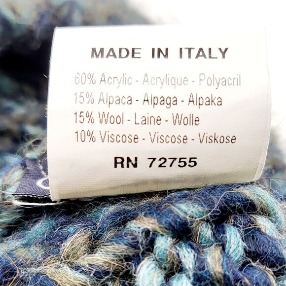 Cintelli e Galluzzo Blue Aplaca Wool Blend Knitted Beanie Hat Made in Italy OS - Picture 8 of 11